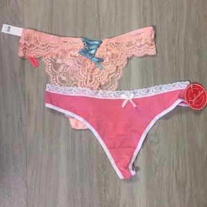 NWT Pair of Pink Lacy Thongs